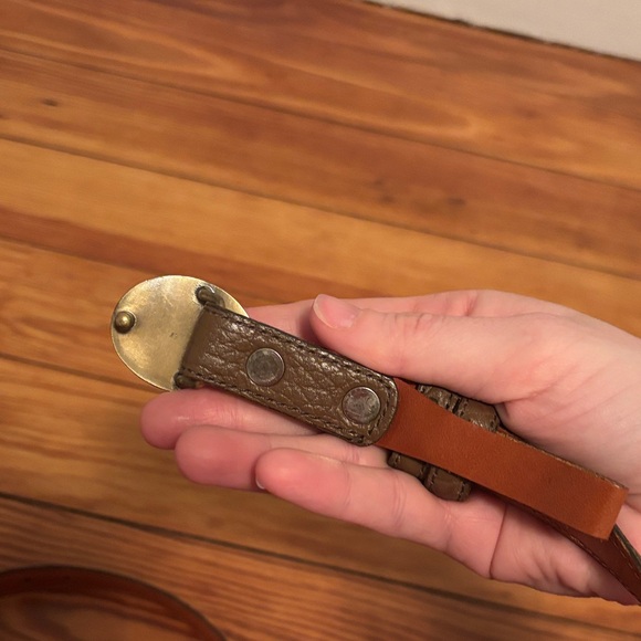 Dooney & Bourke Brown Leather Belt with Gold Buckle - Picture 2 of 7